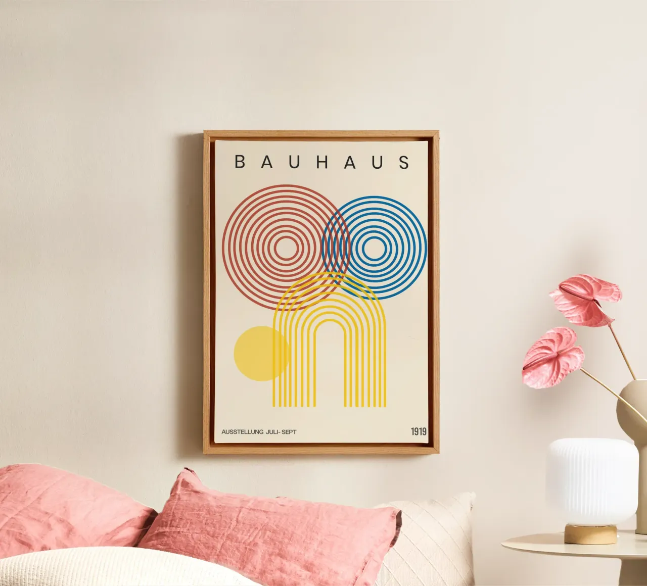 Bauhaus Geometric Abstract tela con Cornice a cassetta da Attaboy Dsgn