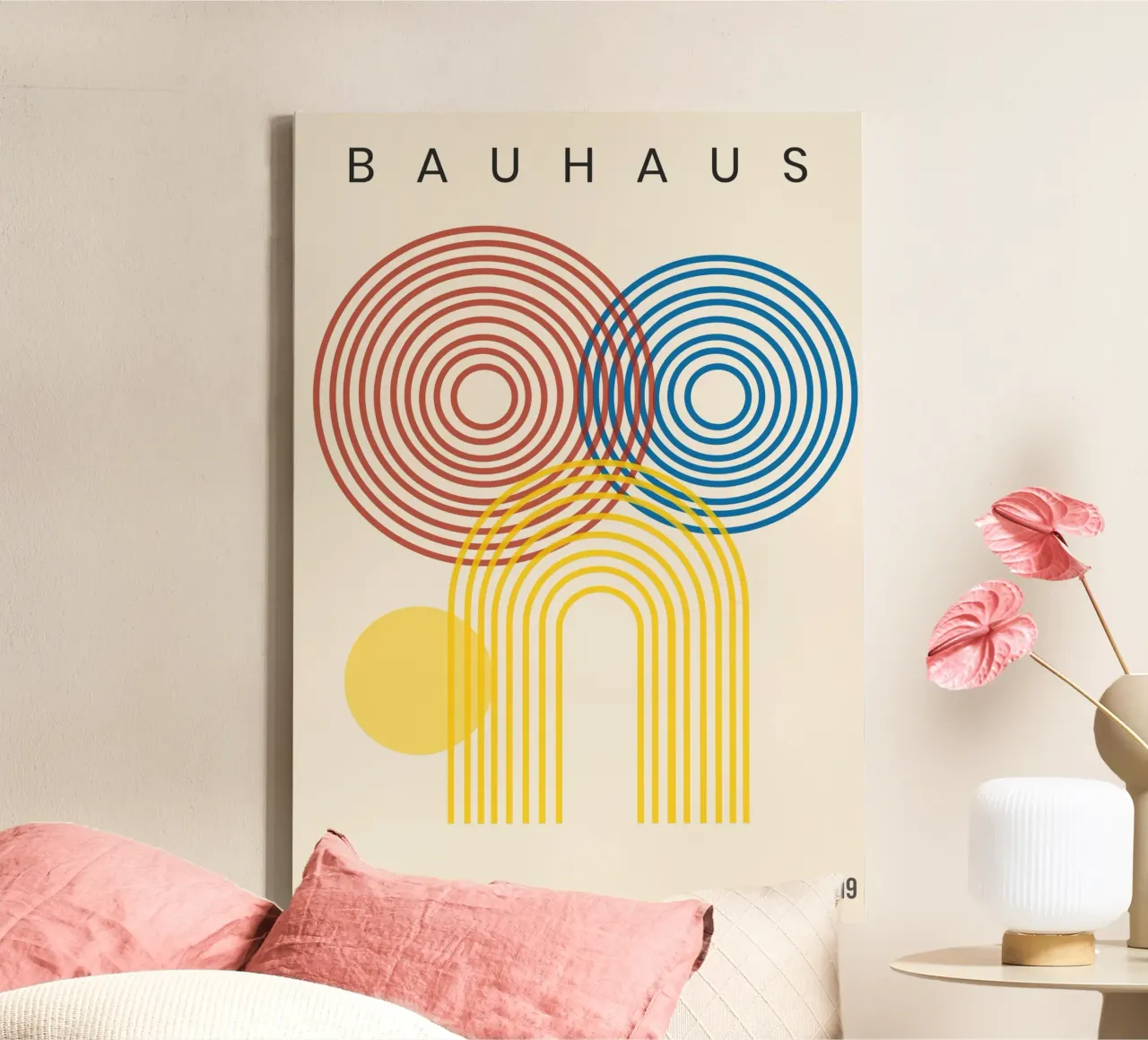 Bauhaus Geometric Abstract tela con Cornice a cassetta da Attaboy Dsgn