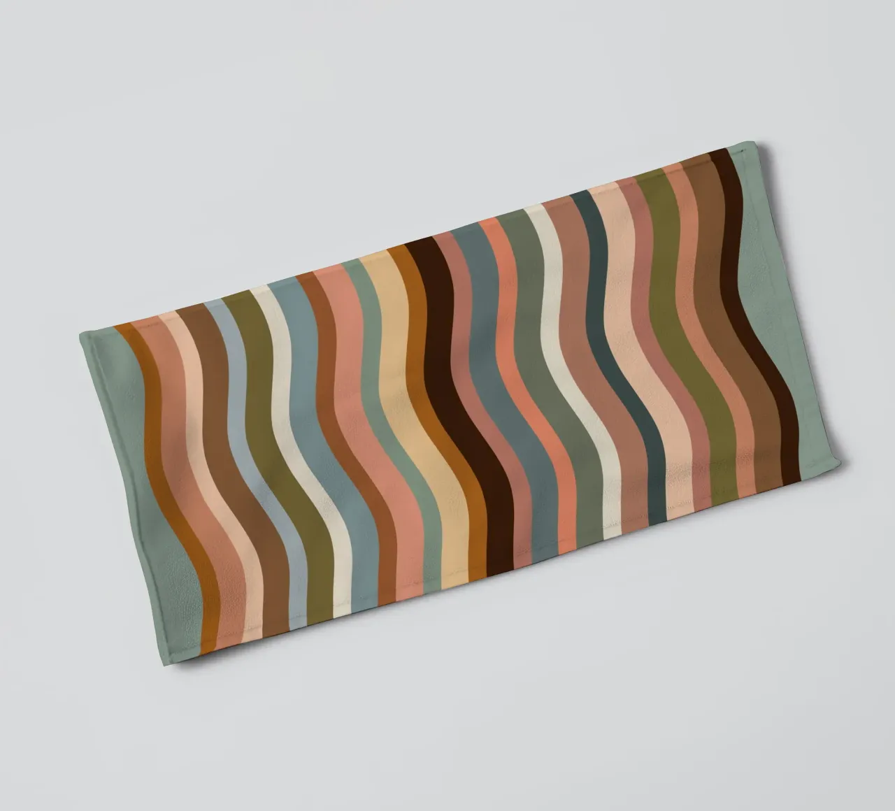 Waves retro towel by BAINAI