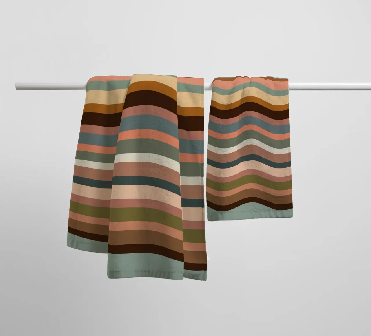 Waves retro towel by BAINAI