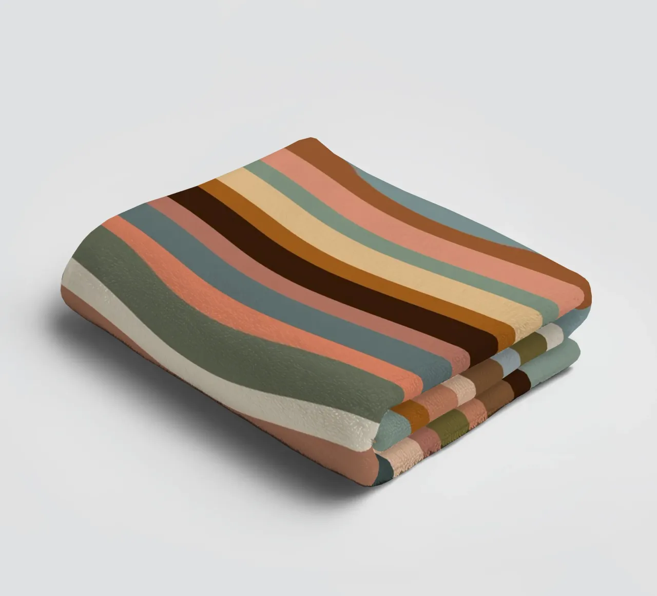 Waves retro towel by BAINAI