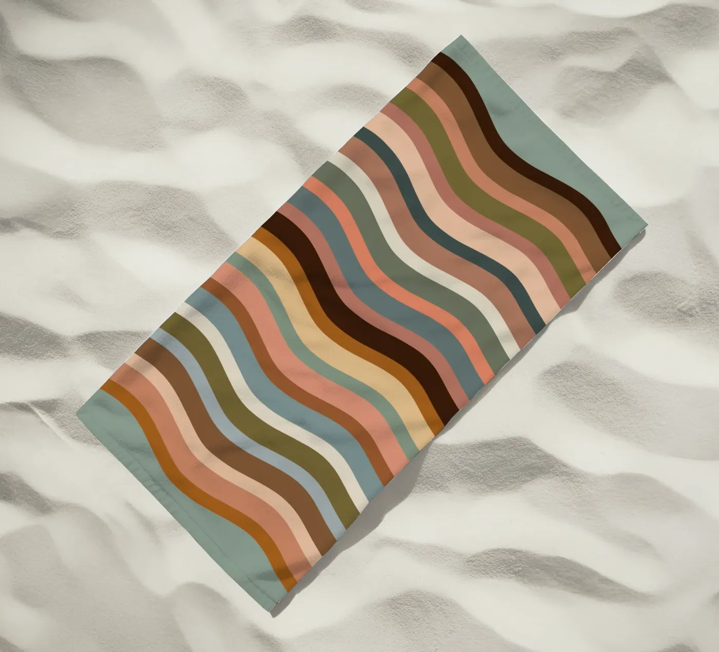 Waves retro beach towel by BAINAI