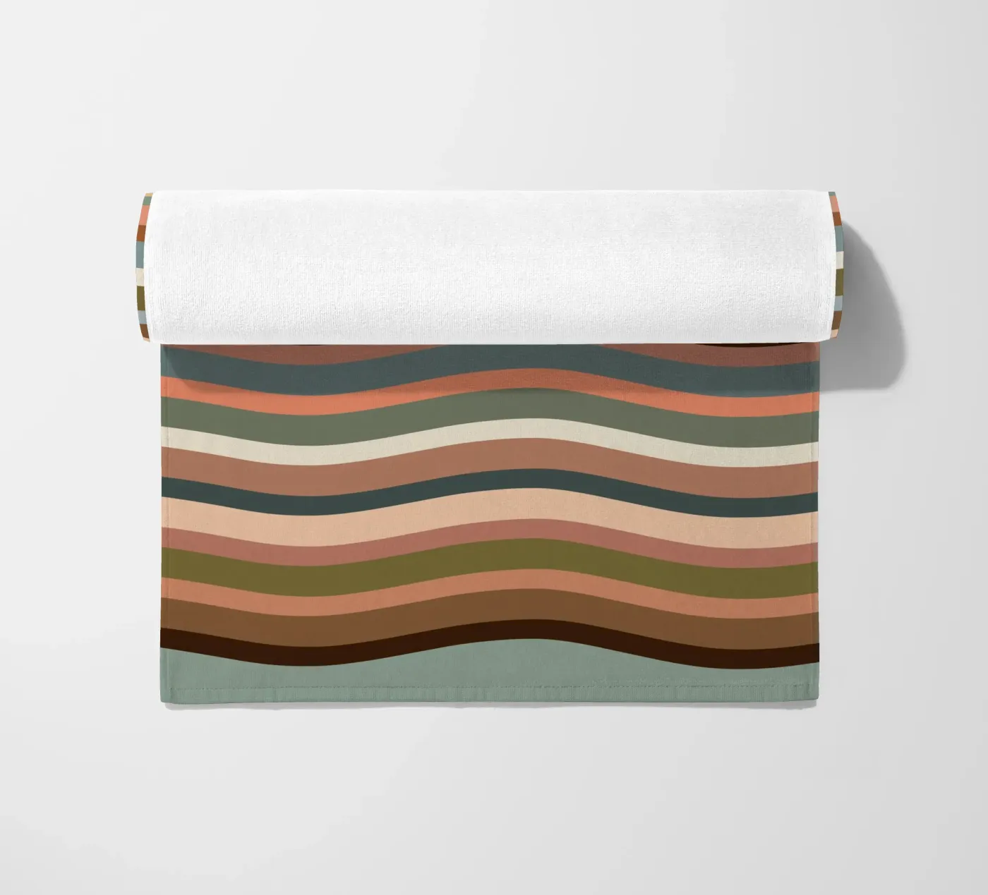Waves retro beach towel by BAINAI