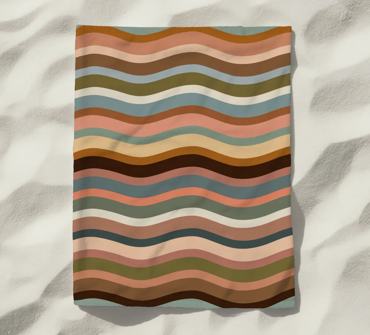 Waves retro beach towel by BAINAI