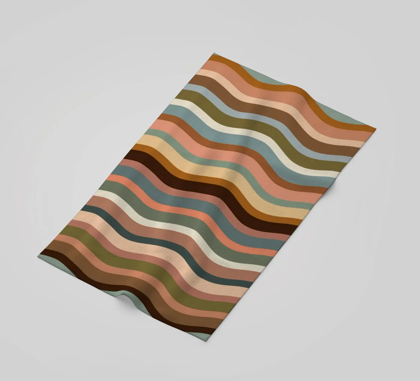 Waves retro beach towel by BAINAI