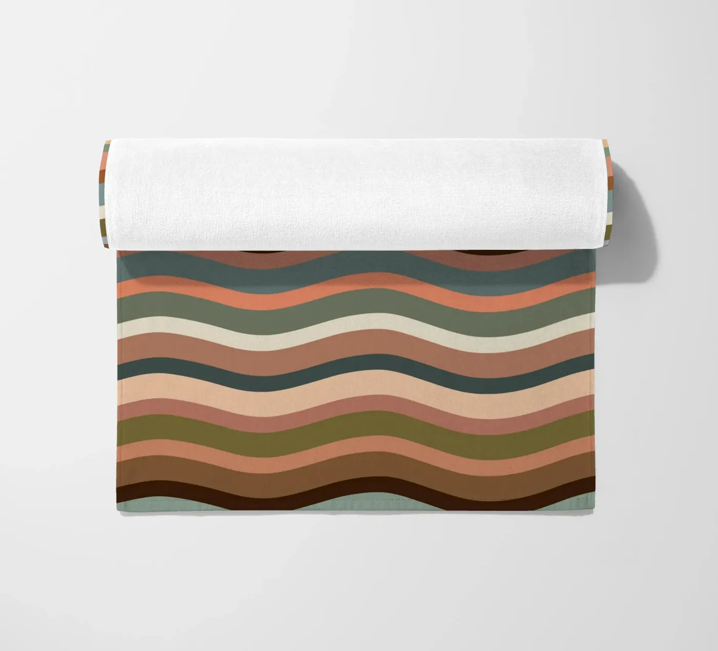 Waves retro beach towel by BAINAI