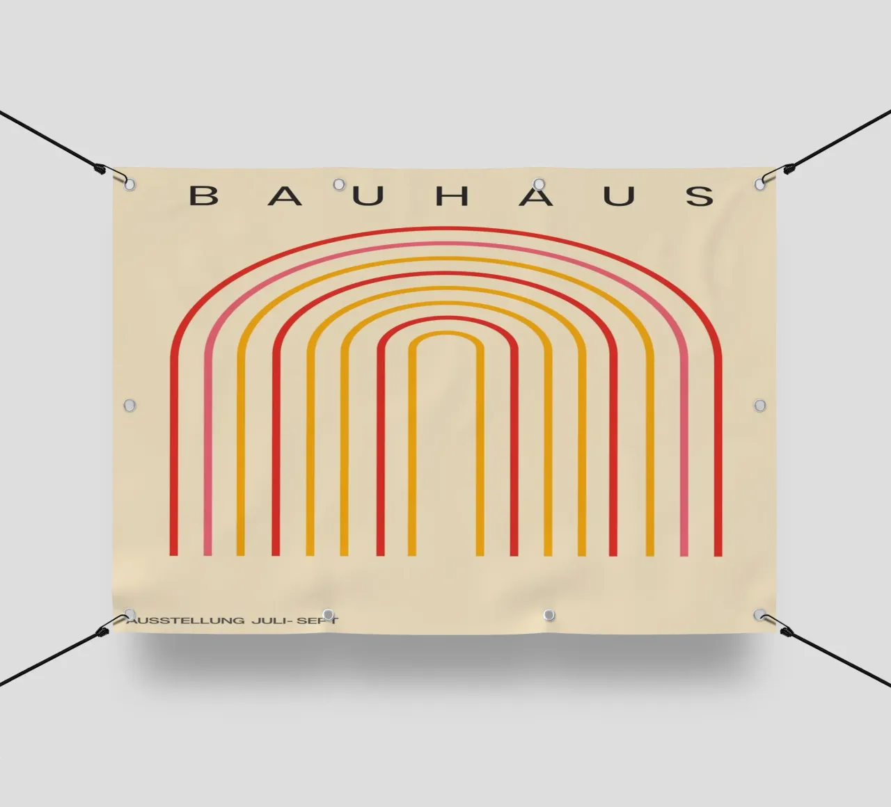 Bauhaus Geometric Rainbow Line telo in pvc da Attaboy Dsgn