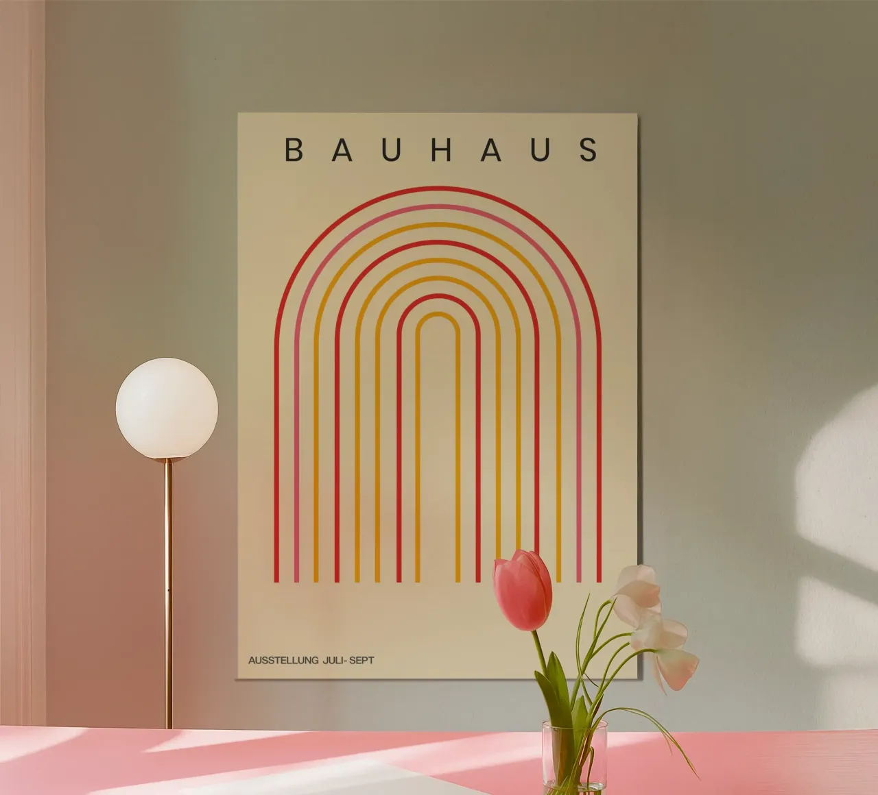Bauhaus Geometric Rainbow Line poster da Attaboy Dsgn