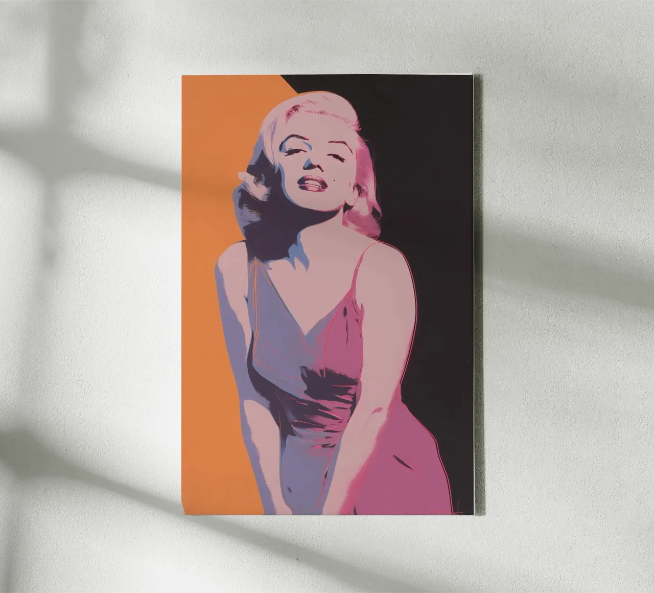 Marilyn Monroe | Icona Pop Art in rosa arancio tela con Cornice a cassetta da Autofocus