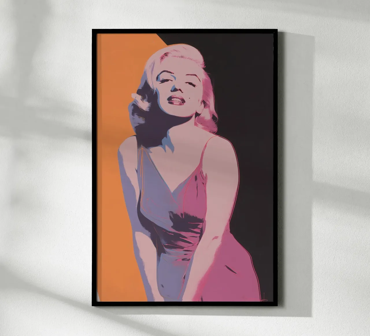 Marilyn Monroe | Icona Pop Art in rosa arancio poster con telaio in alluminio da Autofocus