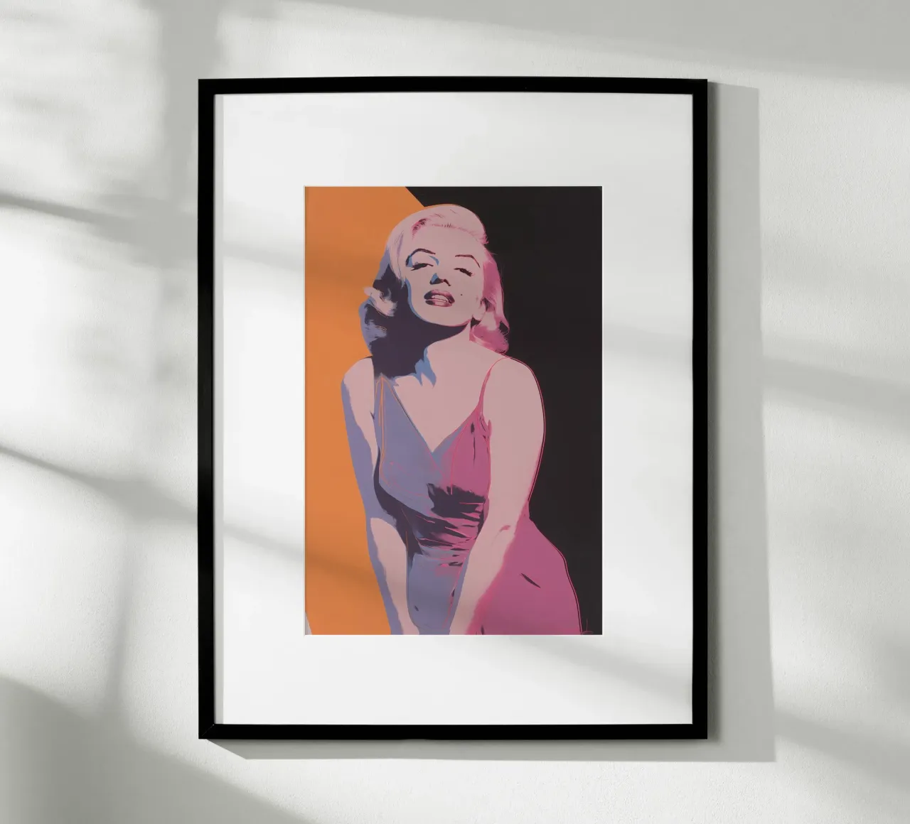 Marilyn Monroe | Icona Pop Art in rosa arancio poster con telaio in alluminio da Autofocus