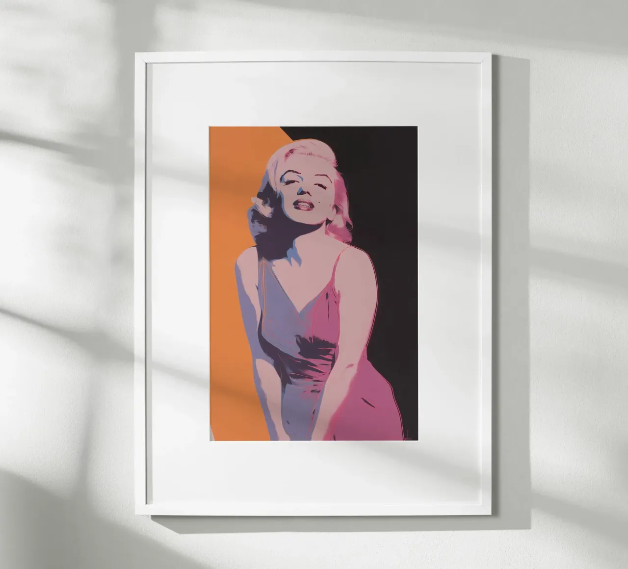 Marilyn Monroe | Icona Pop Art in rosa arancio poster con telaio in alluminio da Autofocus