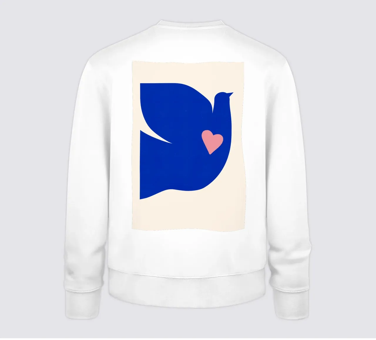 Poster per la pace - Colomba blu con cuore in stile minimalista felpa da Studio Sori