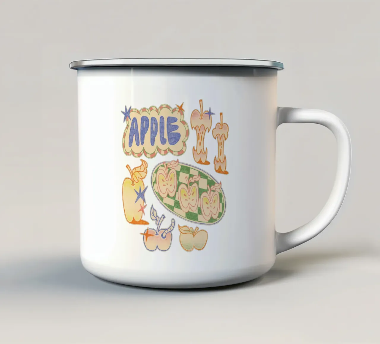 An Apple tazza in smalto da Six Legs Under