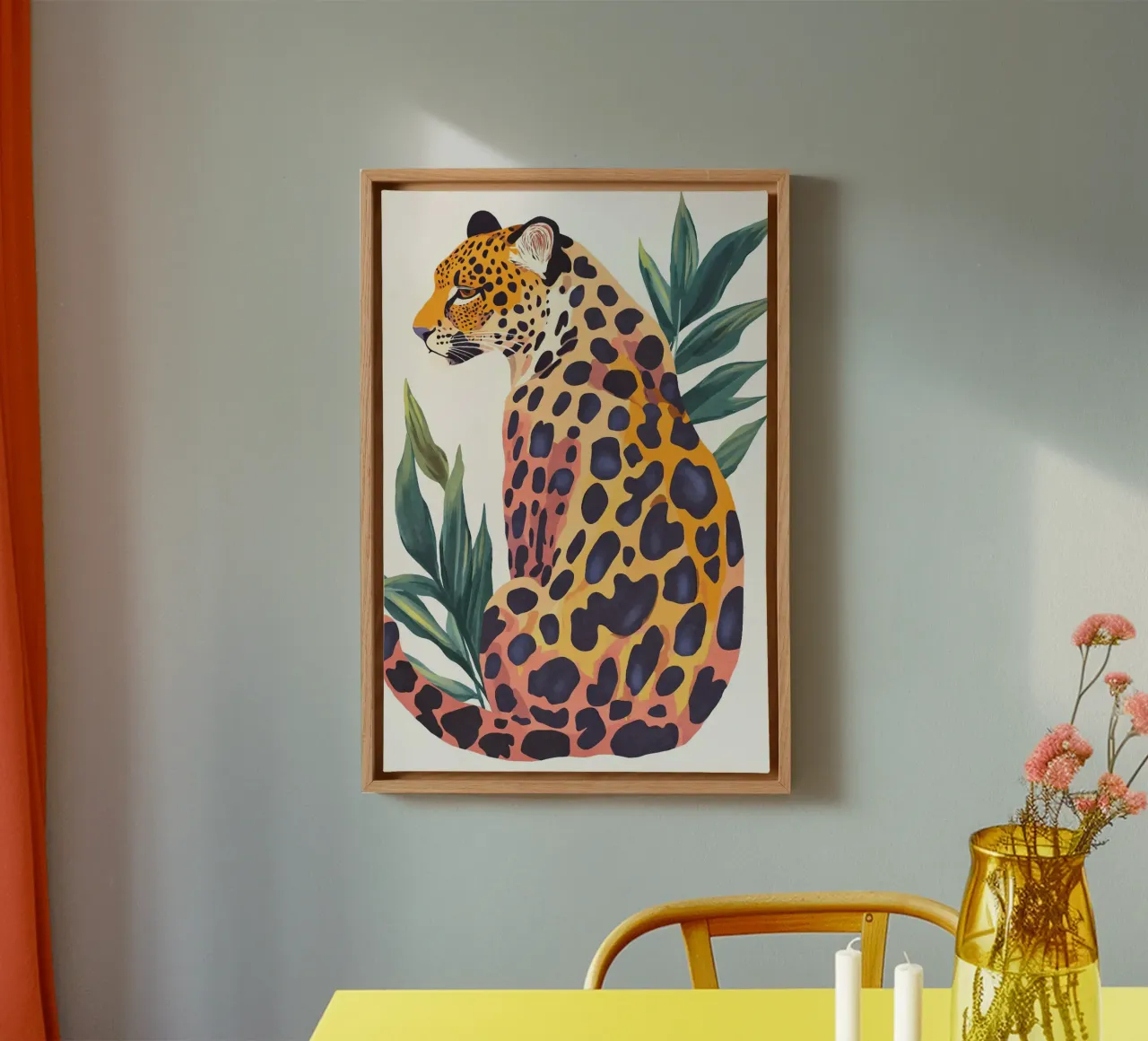 Wilde cheeta's tropisch paradijs canvas met Baklijst van Andrea Haase Animal Love