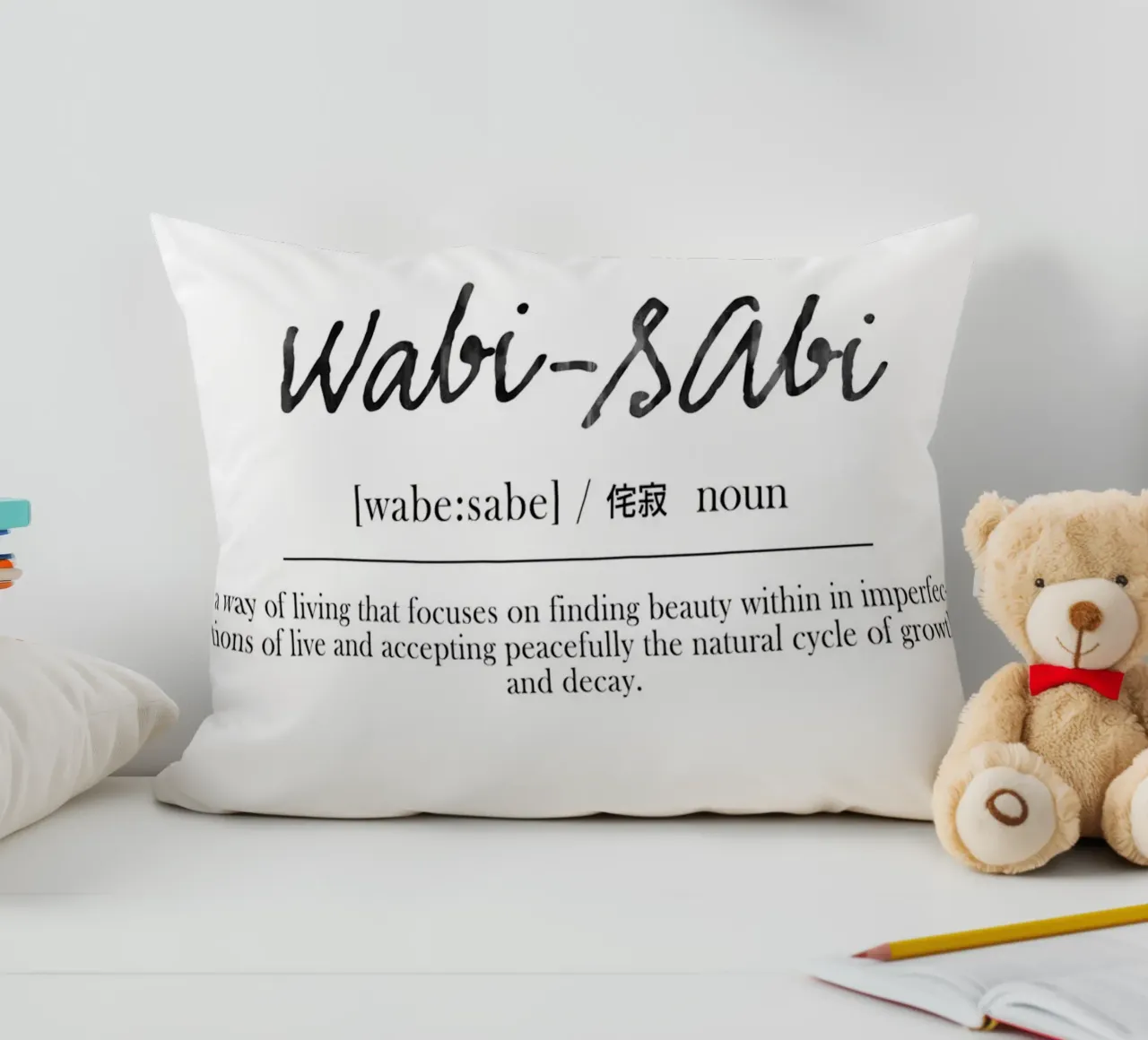 Wabi-Sabi Definition cuscino da Attaboy Dsgn