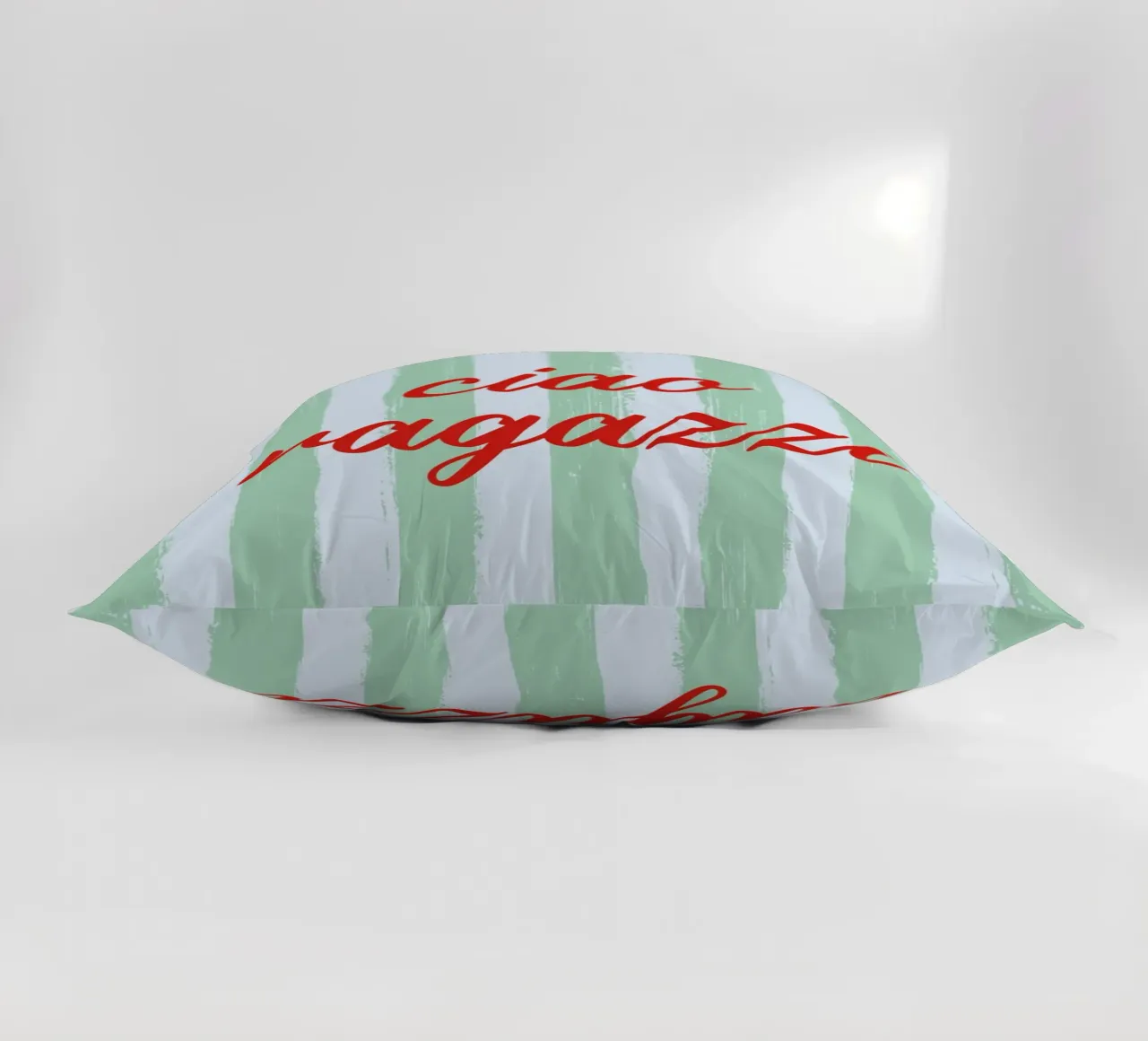 Ciao Ragazzi - A Strisce Menta Rosso cuscino da studio scusi