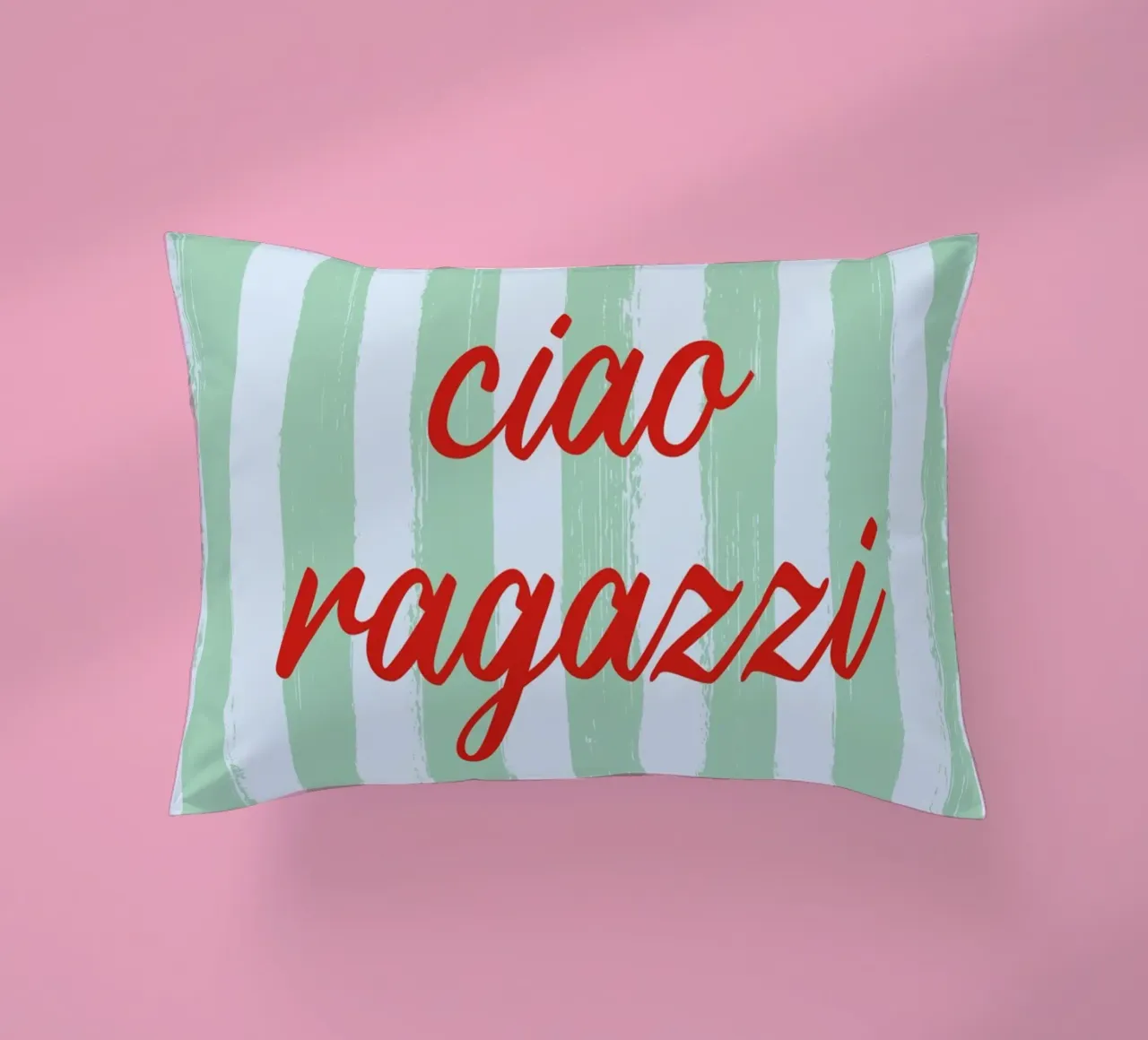Ciao Ragazzi - A Strisce Menta Rosso cuscino da studio scusi