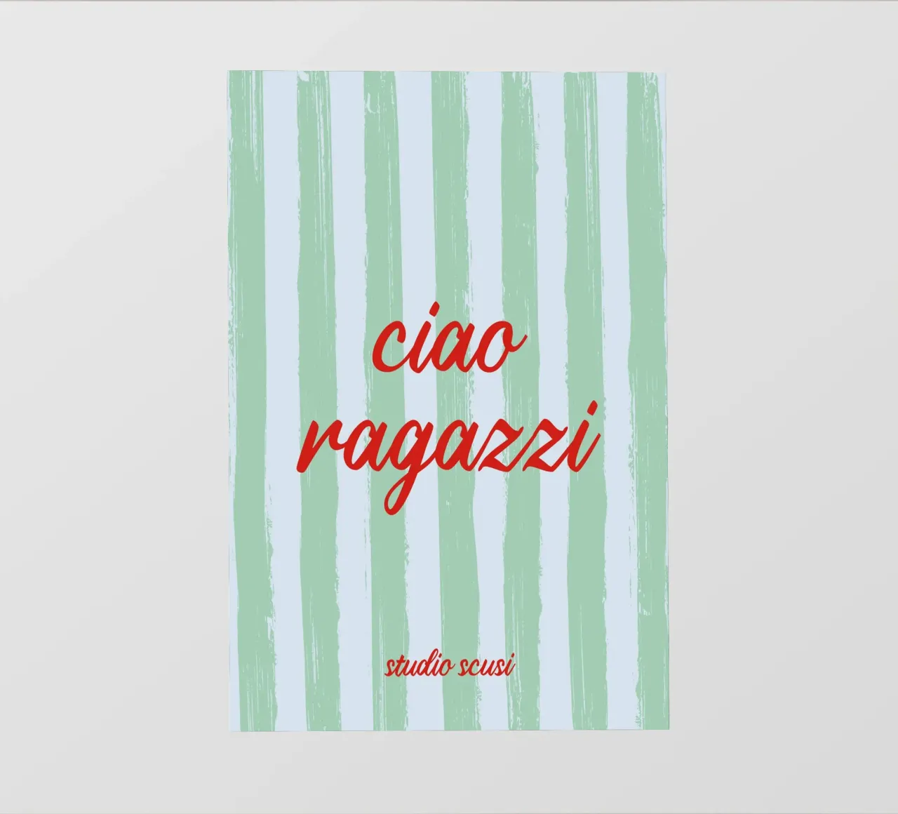 Ciao Ragazzi - A Strisce Menta Rosso pellicola backlit da studio scusi