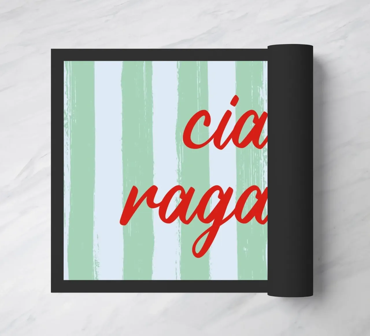 Ciao Ragazzi - A Strisce Menta Rosso zerbino da studio scusi