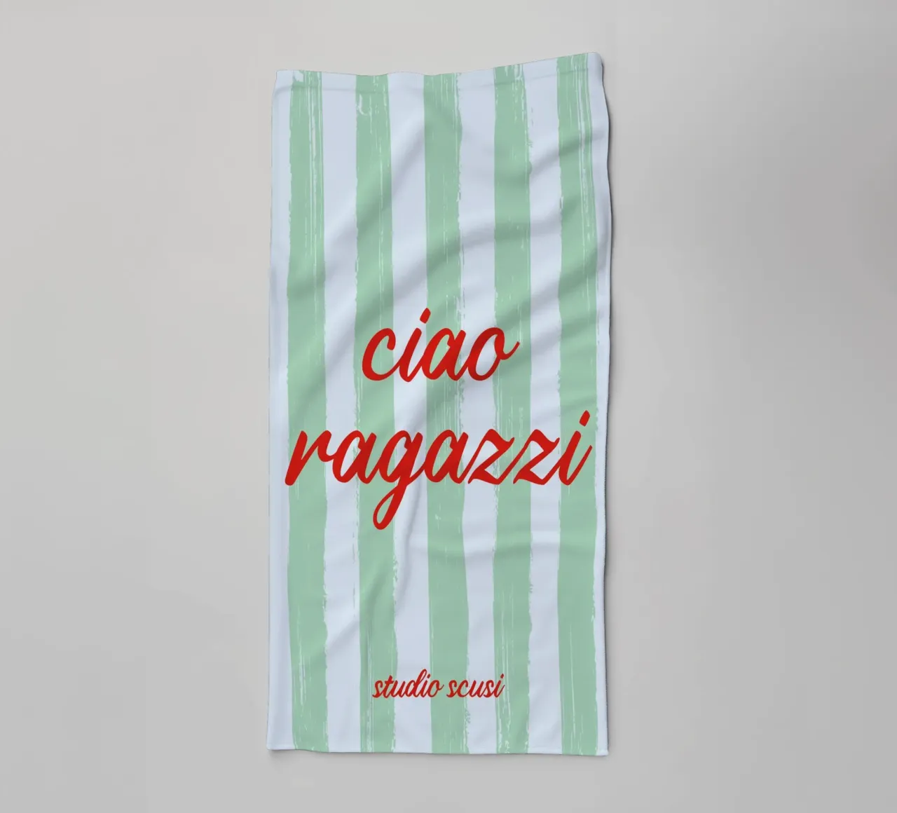 Ciao Ragazzi - A Strisce Menta Rosso asciugamano da bagno da studio scusi