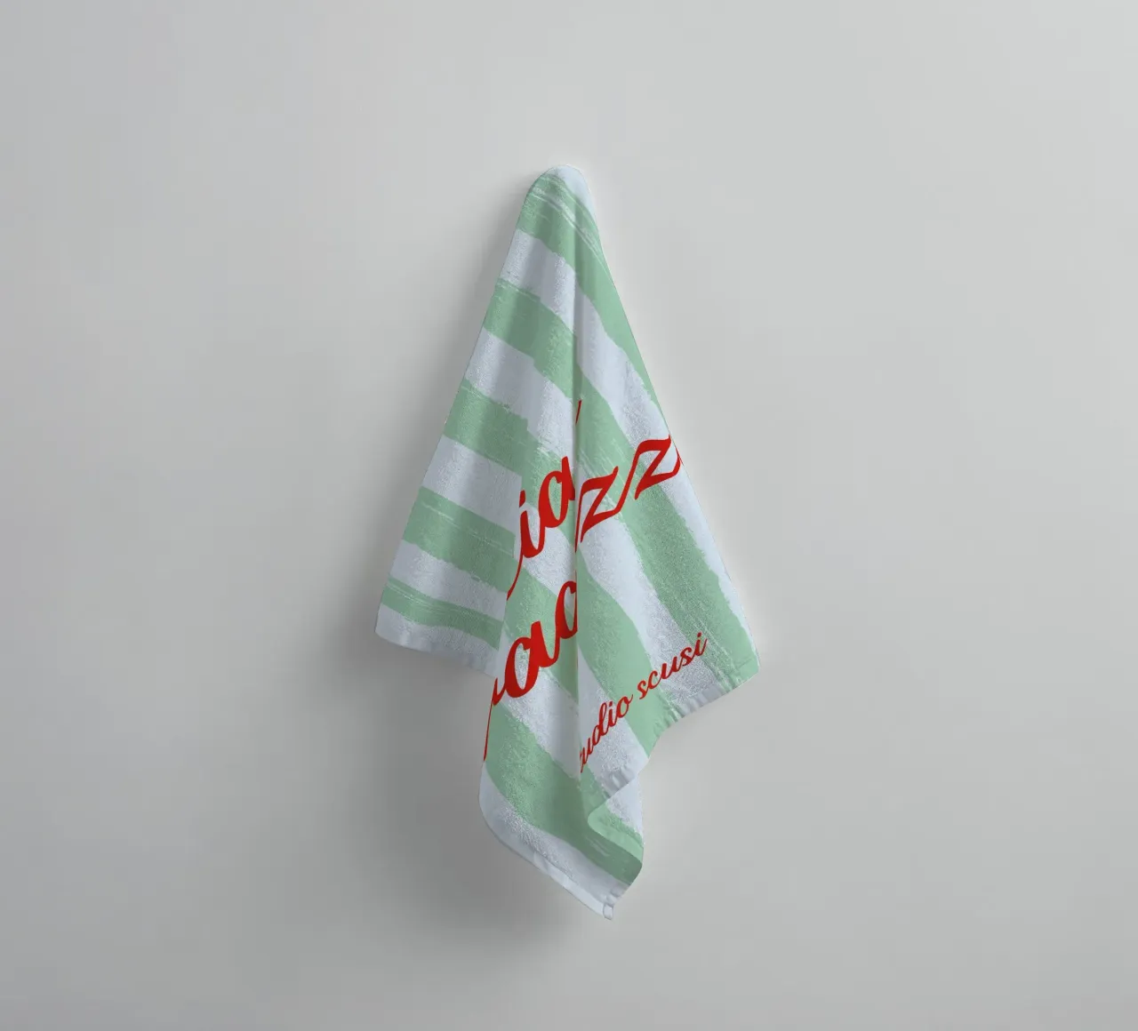Ciao Ragazzi - A Strisce Menta Rosso asciugamano da bagno da studio scusi