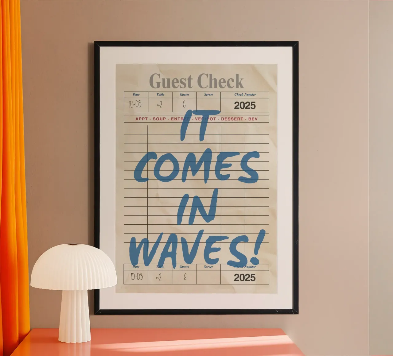 It Comes in Waves Retro Guest Check Art hahnemühle de dawnthesea