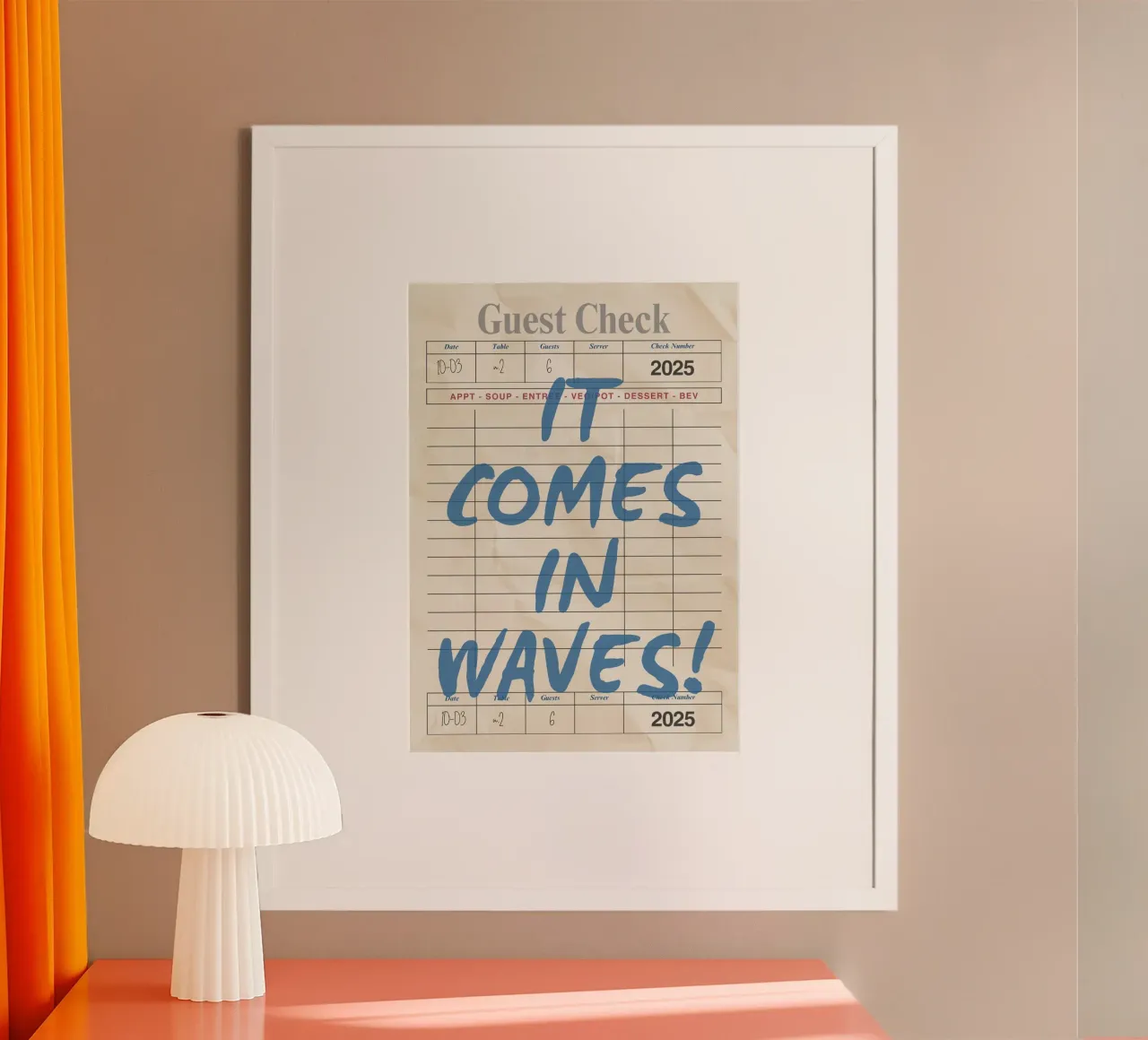 It Comes in Waves Retro Guest Check Art hahnemühle de dawnthesea