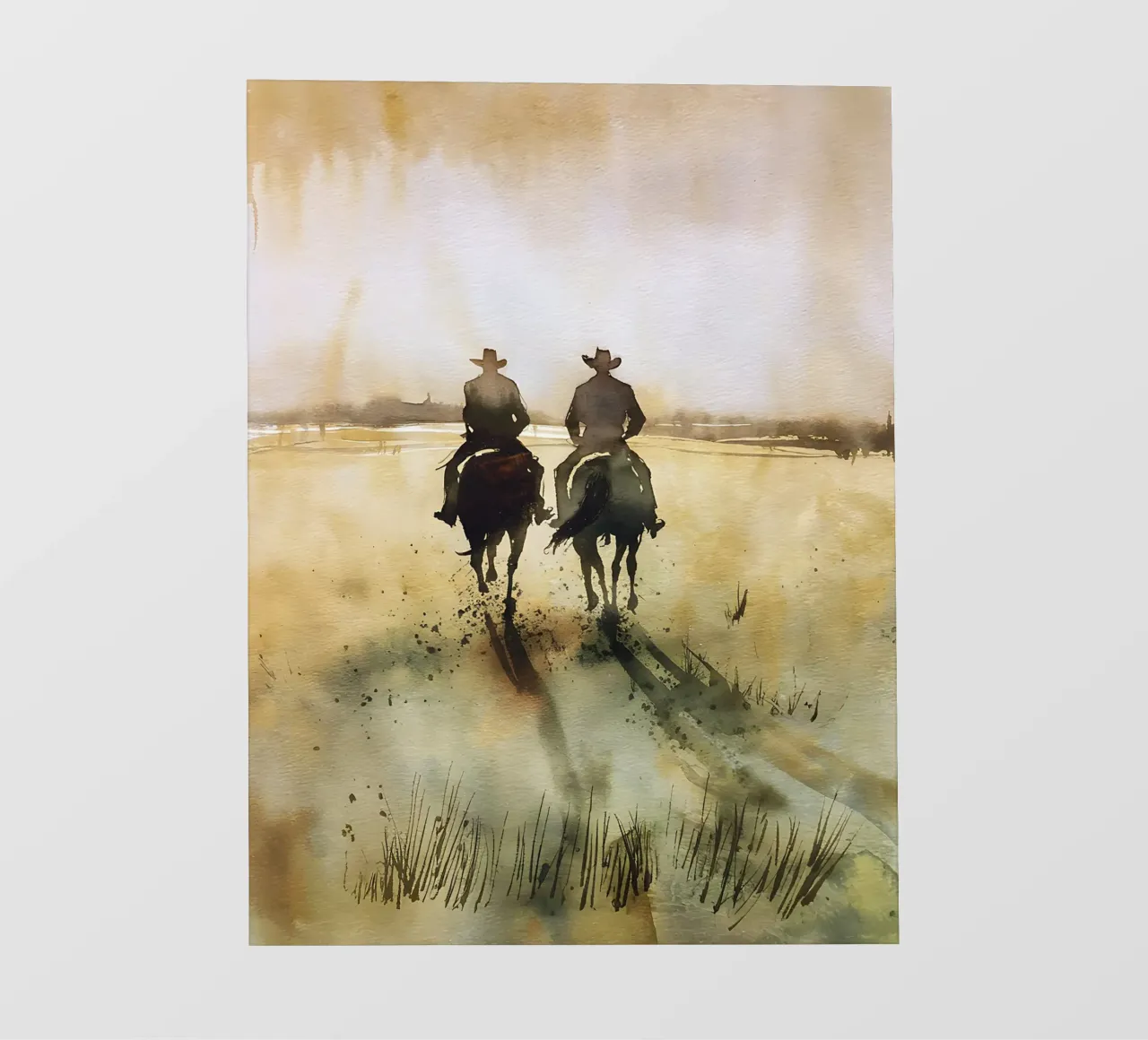 Dos vaqueros en el Oeste lámina retroiluminada de Plain Thoughts