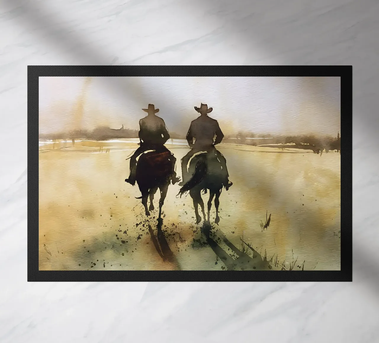 Dos vaqueros en el Oeste felpudo de Plain Thoughts