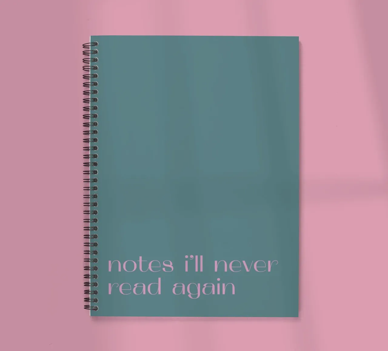Never Read Again Notebook spiral notebook by PurePeachStudio