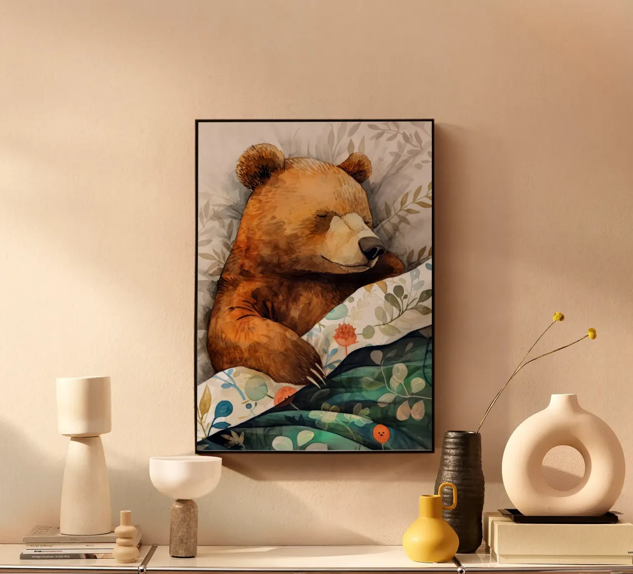 Un altro orso che dorme nel mio letto alluminio dibond da Justyna Jaszke JBJart