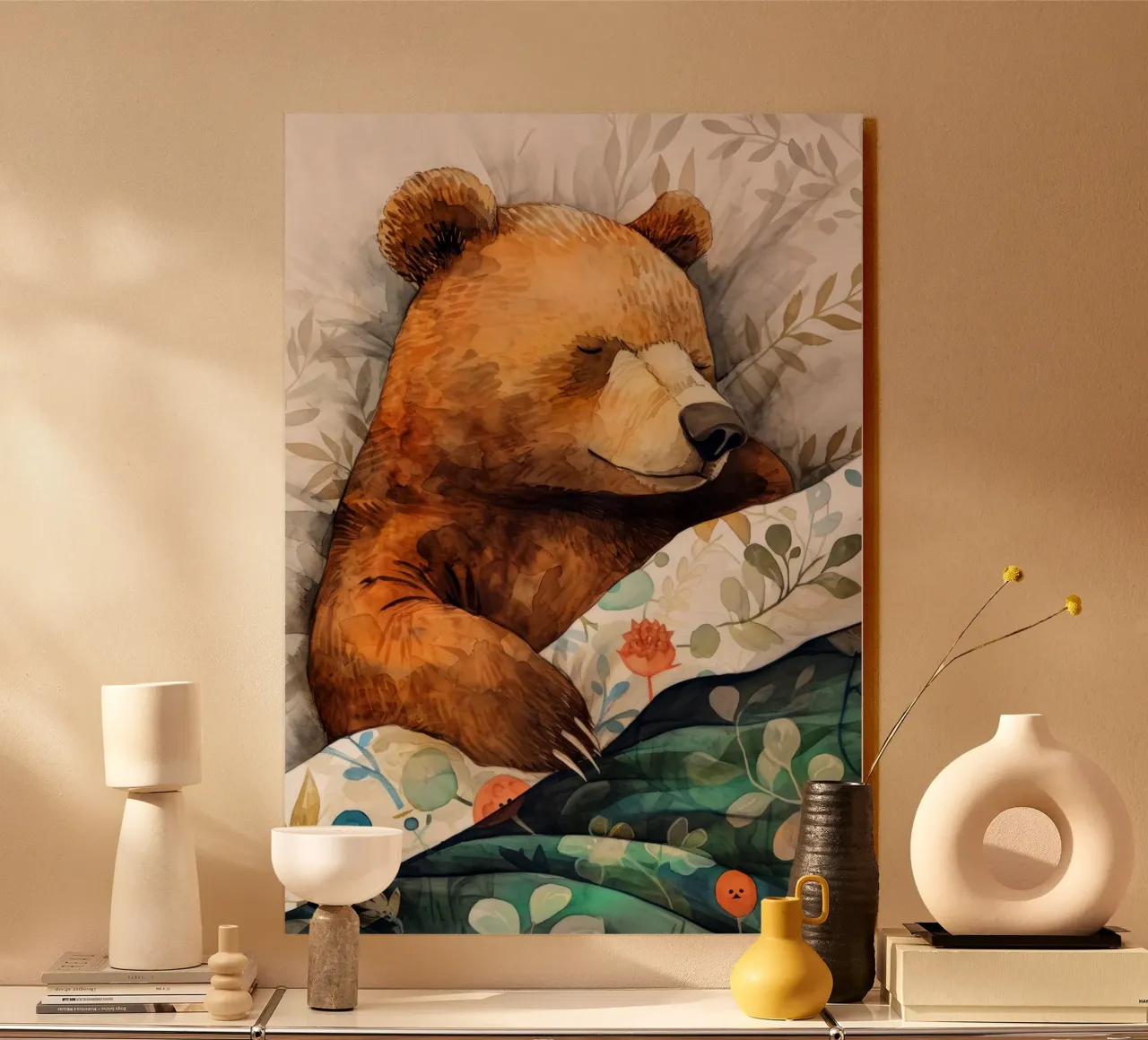 Un altro orso che dorme nel mio letto alluminio dibond da Justyna Jaszke JBJart