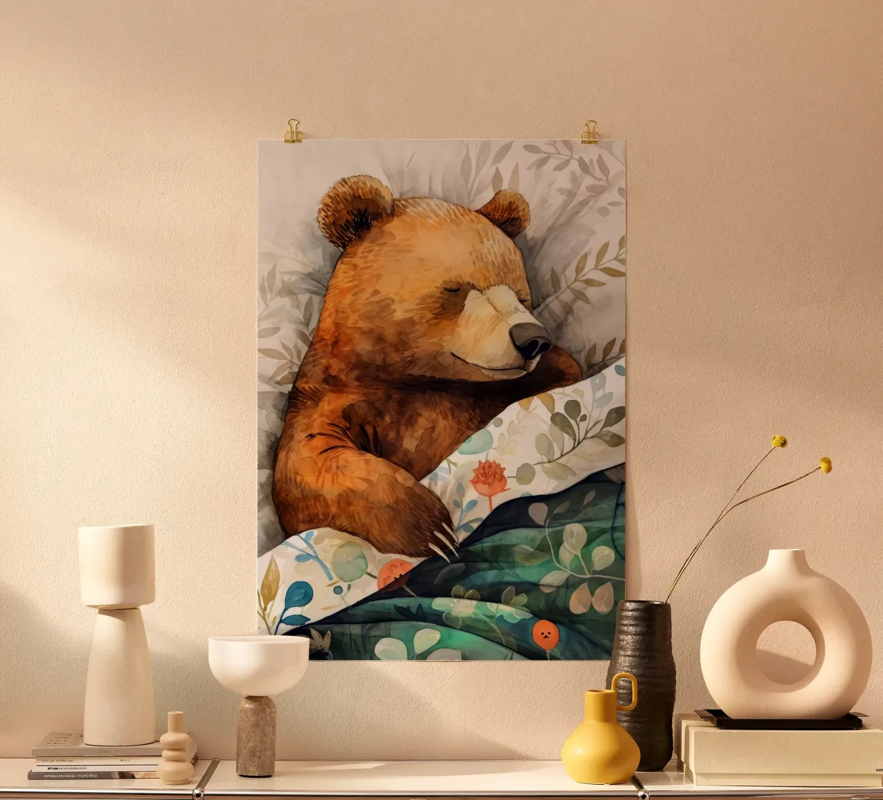 Un altro orso che dorme nel mio letto carta hahnemühle da Justyna Jaszke JBJart