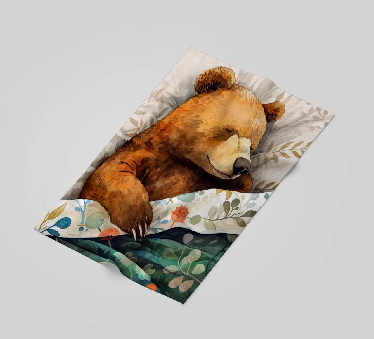 Un altro orso che dorme nel mio letto telo mare da Justyna Jaszke JBJart