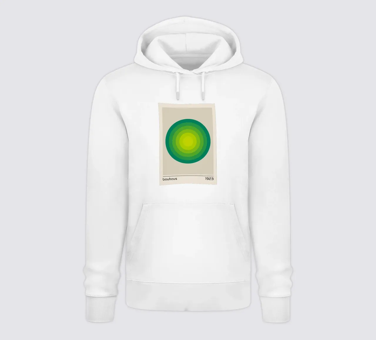 Bauhaus 1923 Poster, Grüner Farbverlauf Kreis Kunstdruck Hoodie von Grungeo