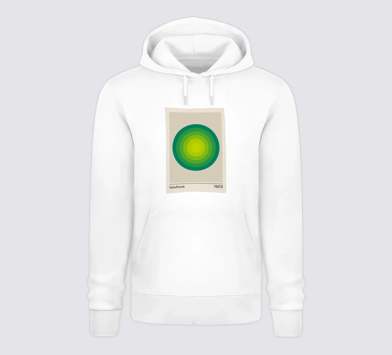 Bauhaus 1923 Poster, Grüner Farbverlauf Kreis Kunstdruck Hoodie von Grungeo