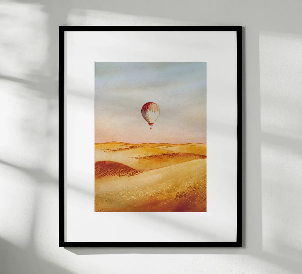 Voli in mongolfiera sopra le Dune d'Oro poster da Plain Thoughts
