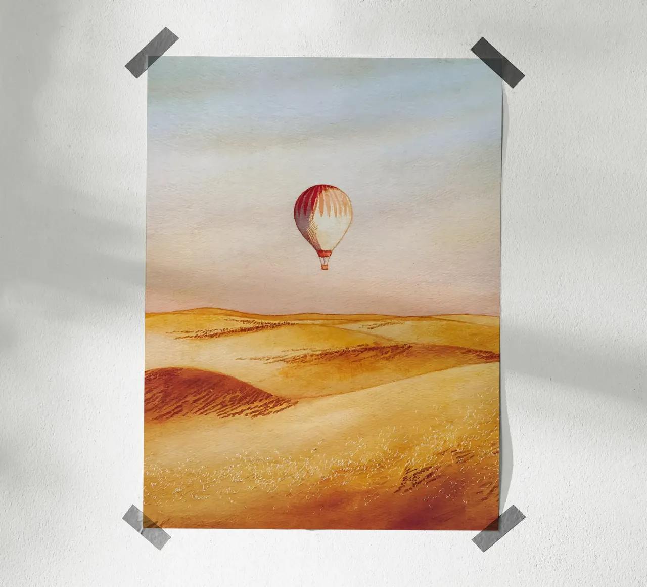Voli in mongolfiera sopra le Dune d'Oro poster da Plain Thoughts