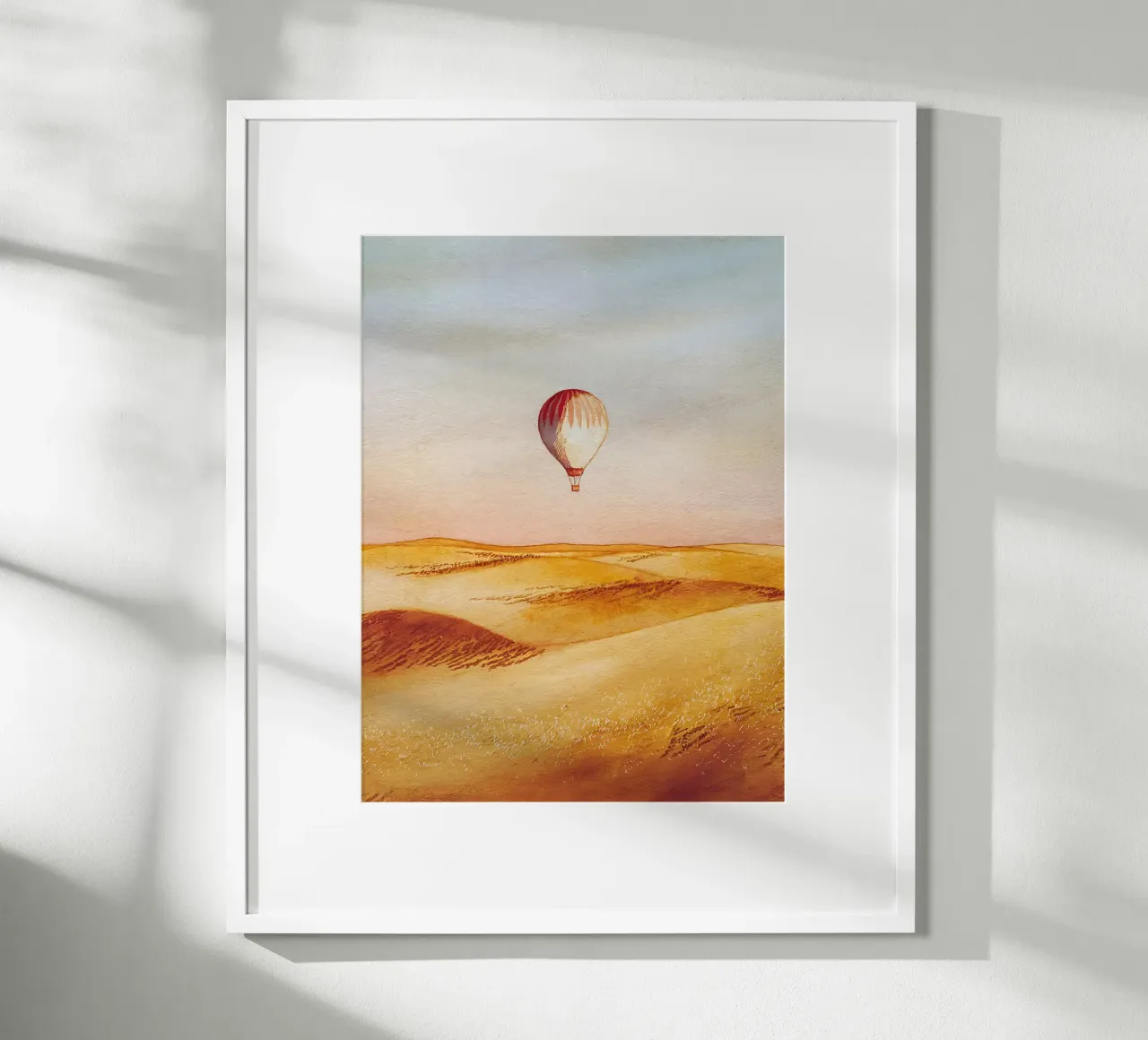 Voli in mongolfiera sopra le Dune d'Oro poster da Plain Thoughts