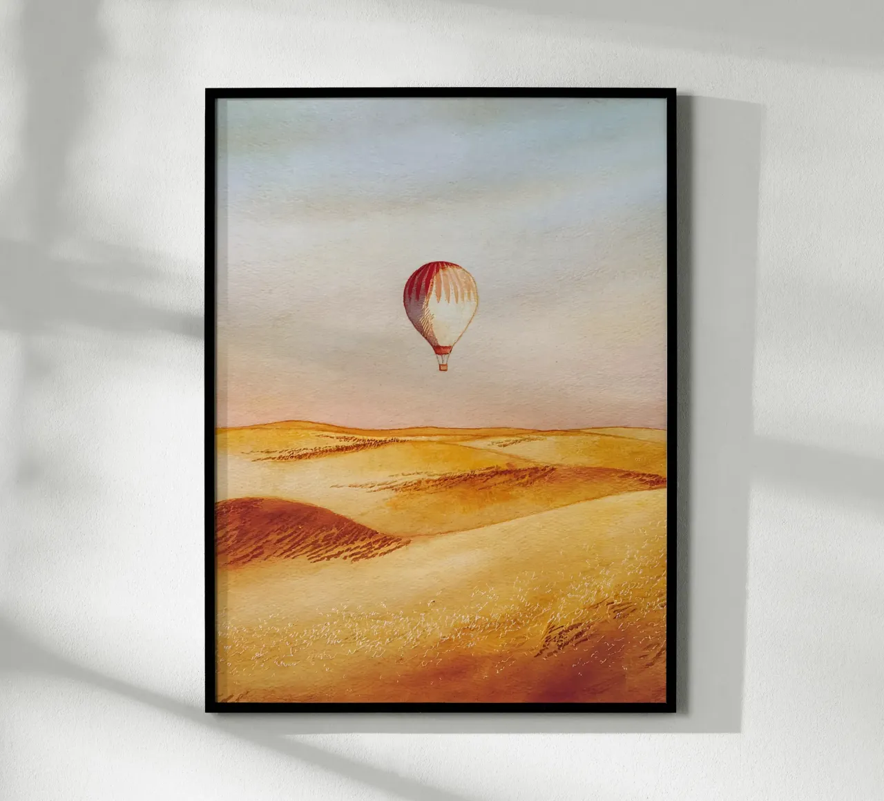 Voli in mongolfiera sopra le Dune d'Oro poster da Plain Thoughts