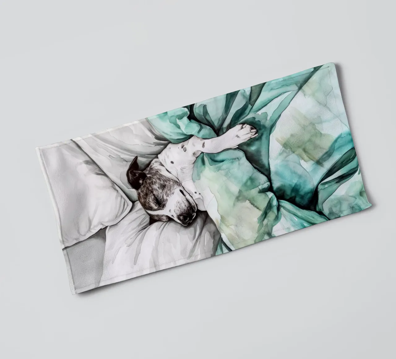 Un autre chien endormi dans mon lit serviette de bain de Justyna Jaszke JBJart