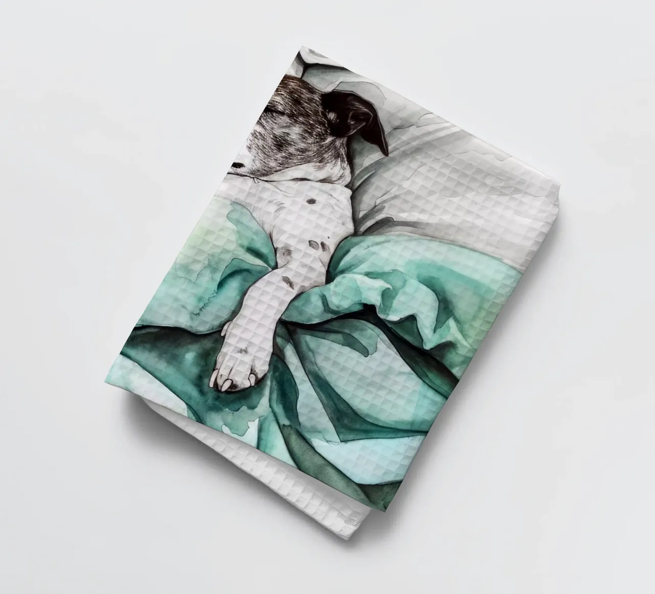 Un altro cane che dorme nel mio letto canovaccio da cucina da Justyna Jaszke JBJart