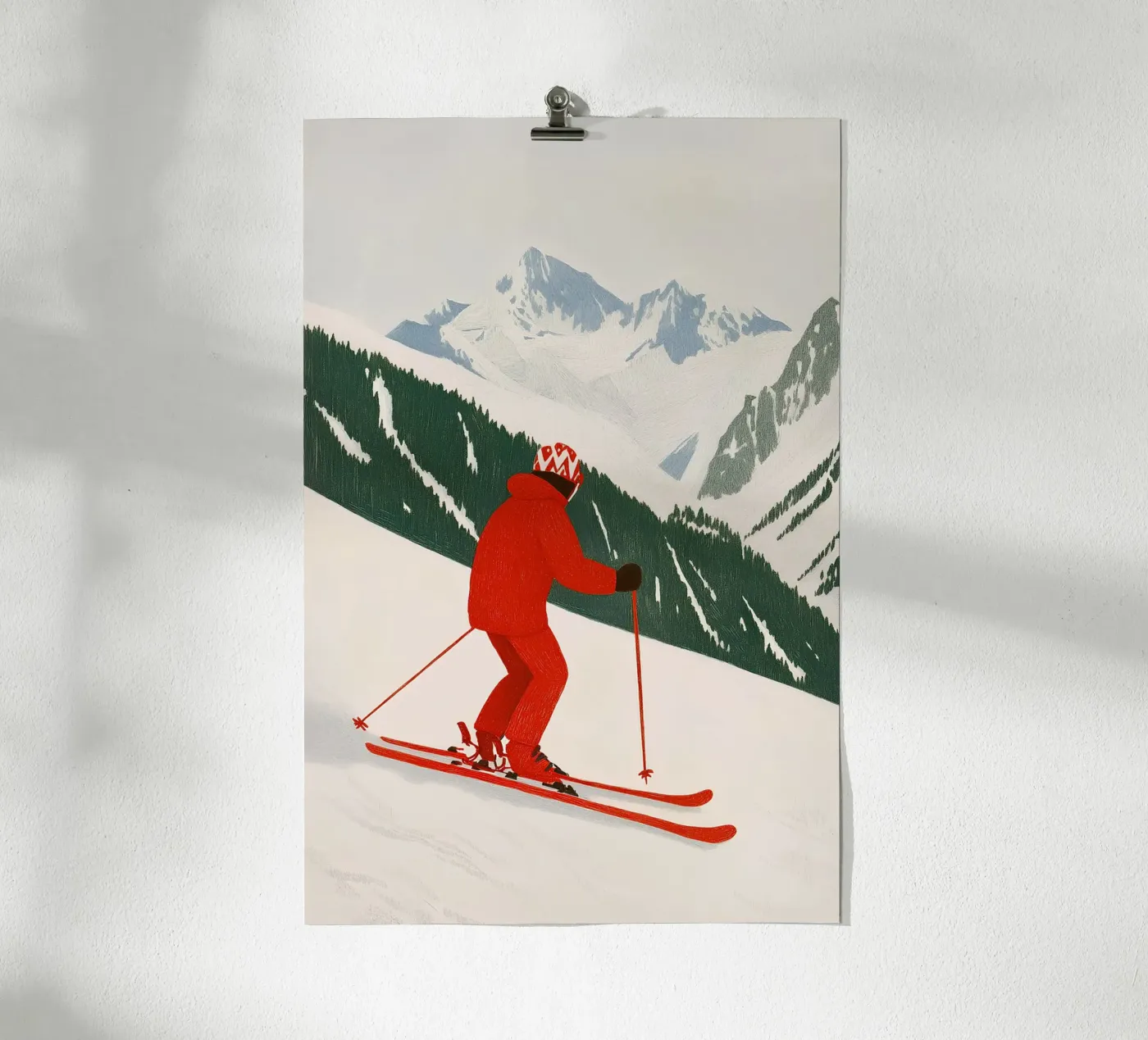 Skier poster by Curious Canvas