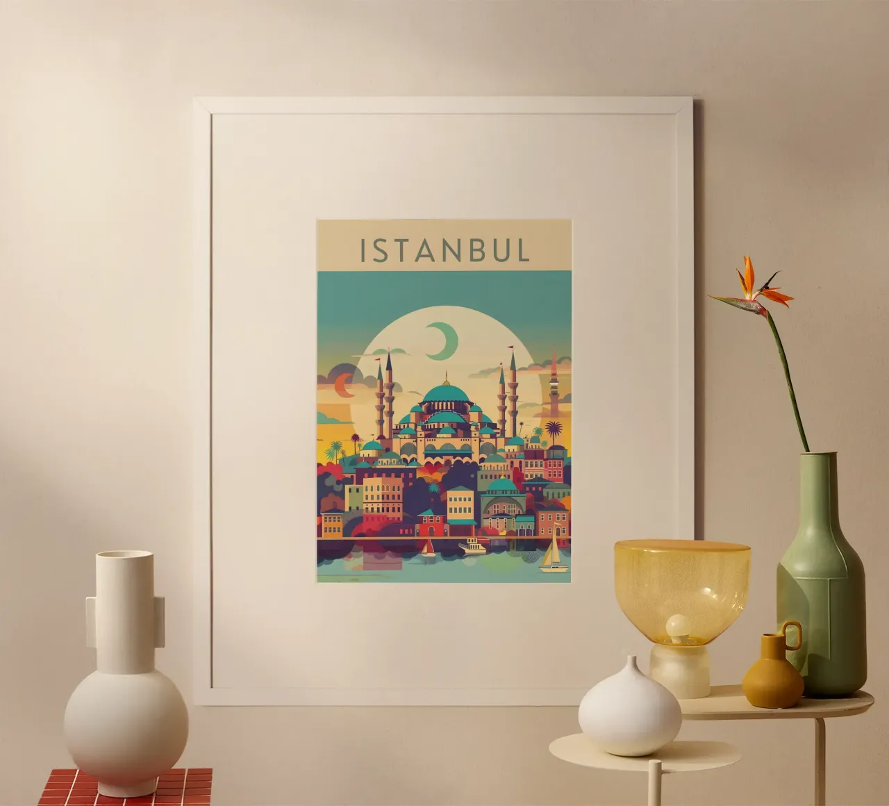 Sultanahmet Moschee, Istanbul Vintage Travel Poster Poster von homdeco