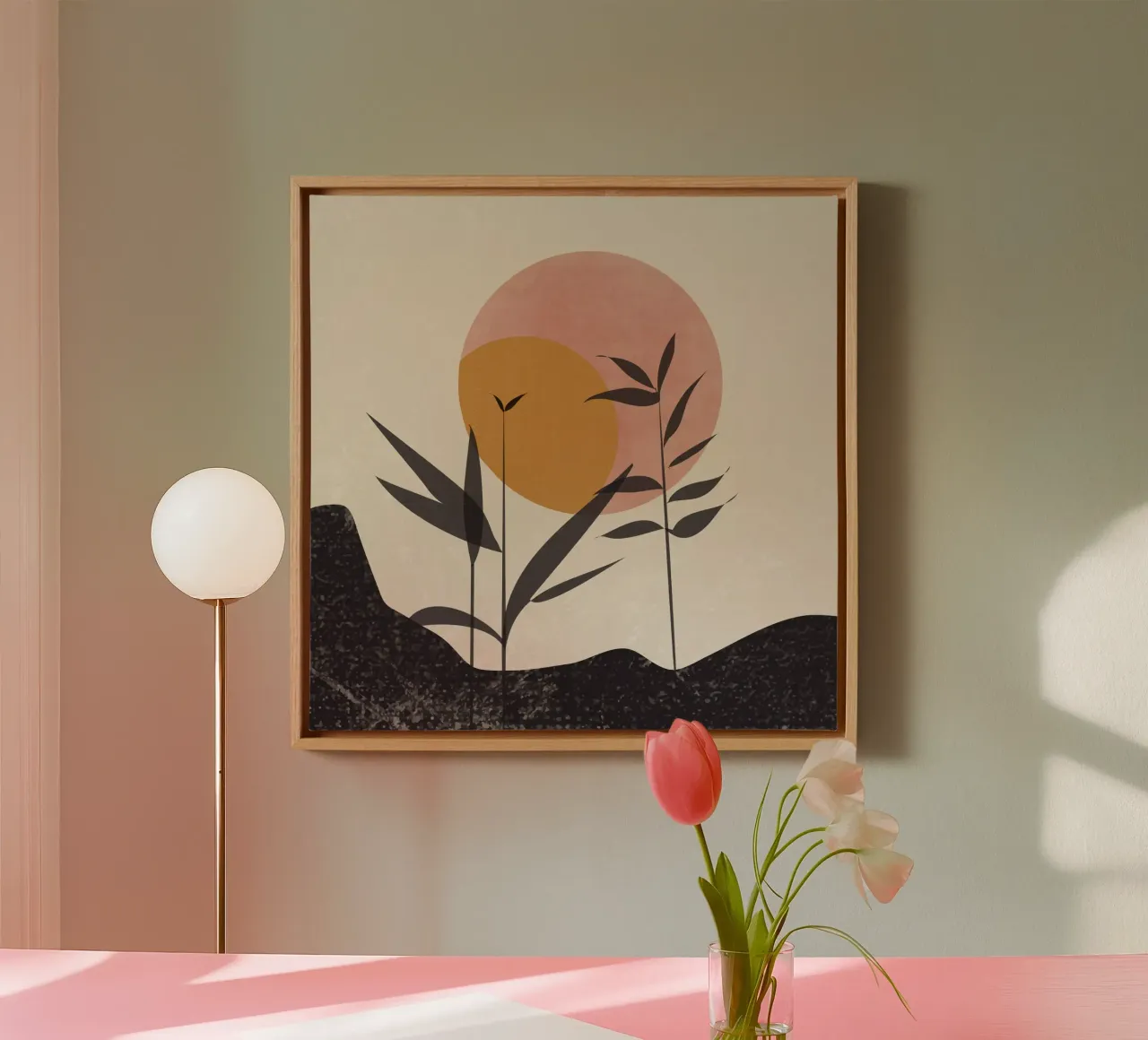 Vegetazione minima tela con Cornice a cassetta da LaylaOzHome