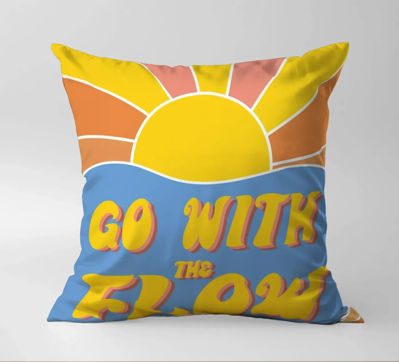 Grow With The Flow - Retro 70s Vibes cuscino da pierosvisuals