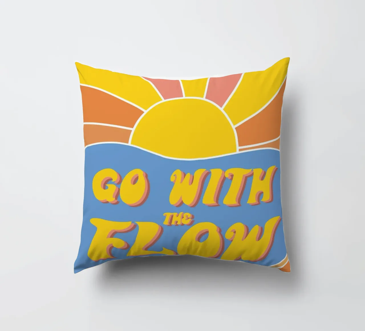 Grow With The Flow - Retro 70s Vibes cuscino da pierosvisuals