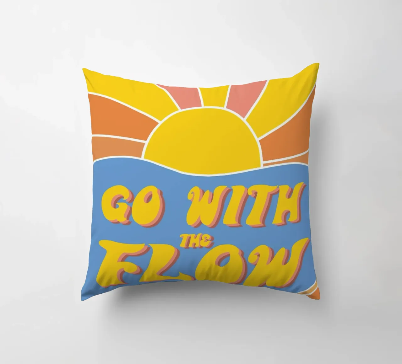 Grow With The Flow - Retro 70s Vibes cuscino da pierosvisuals