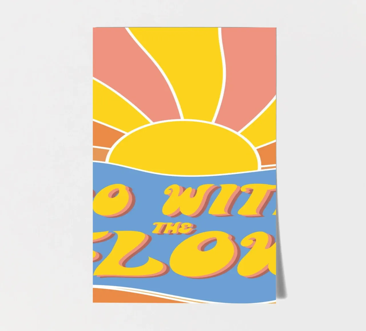 Grow With The Flow - Retro 70s Vibes Stickerbogen von pierosvisuals